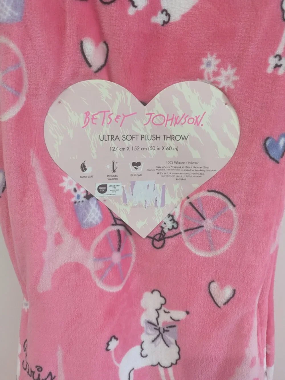 Betsey Johnson Plush Throw Poodle